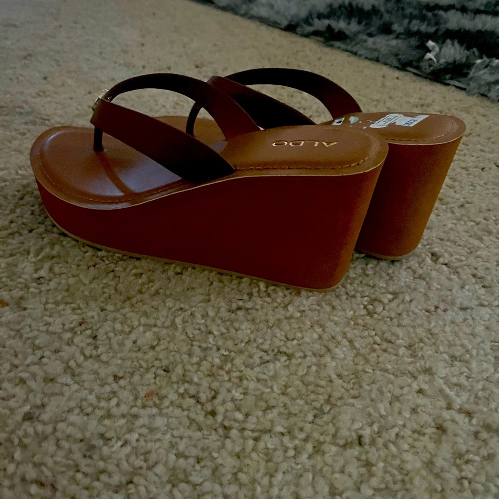 Brown platform sandals
